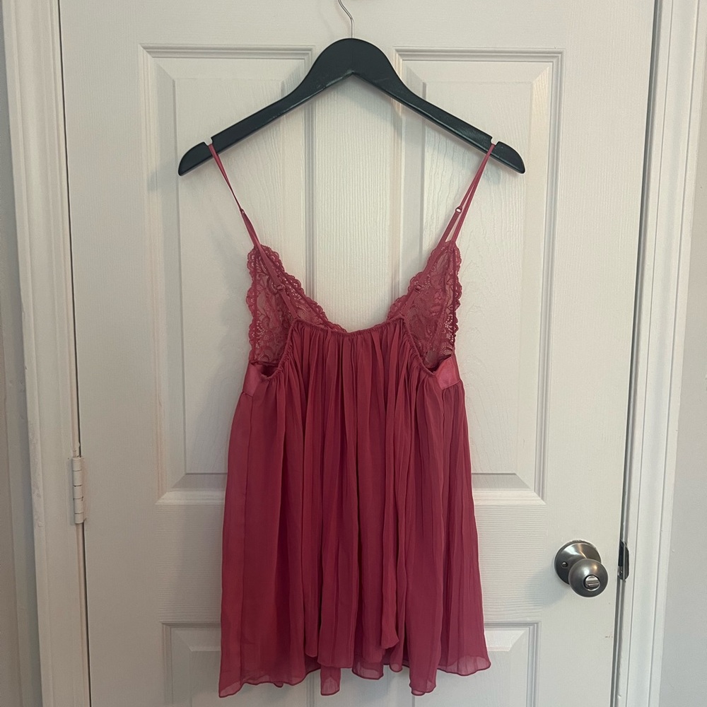 Victoria's Secret pink baby doll-style camisole top adjustable straps. - Picture 2 of 4